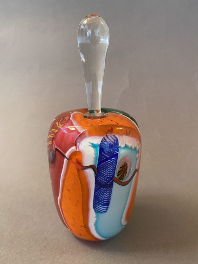 Cylinder Perfume Bottle Orange - James Wilbat Glass Studio